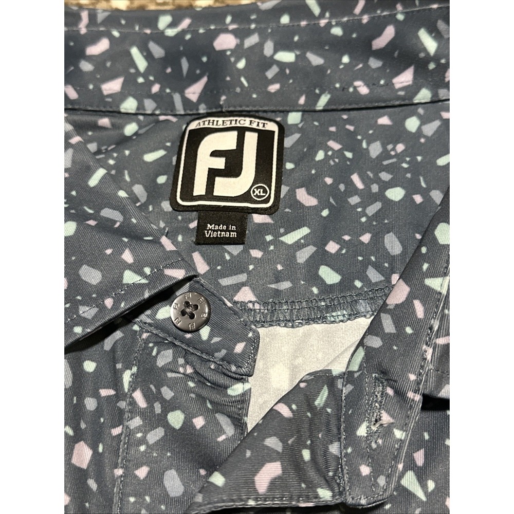 FootJoy FJ Mens Polo Shirt Extra Large Gray  Geometric Golf